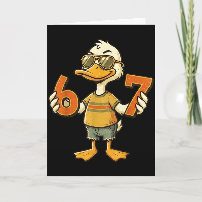 67 Meme Cute Duck 6 7 Funny Six Seven 6-7 Gen Alph Card (Front)