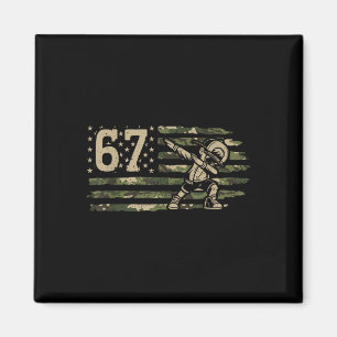 67 Meme Dabbing Boy Camo Usa American Flag Six Sev Magnet