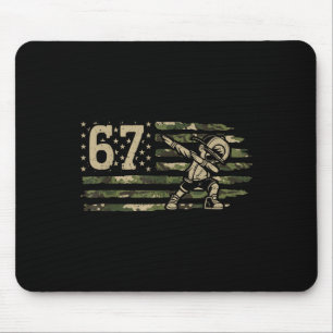 67 Meme Dabbing Boy Camo Usa American Flag Six Sev Mouse Mat