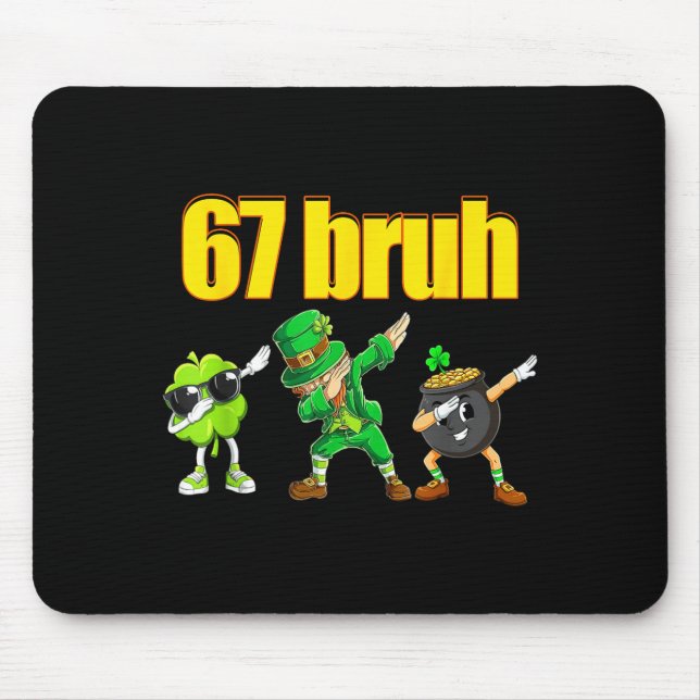 67 meme dabbing leprechaun shamrock gold pot st mouse mat (Front)