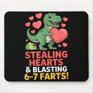 67 Meme Dinosaur Stealing Hearts 6-7 Farts Valenti Mouse Mat
