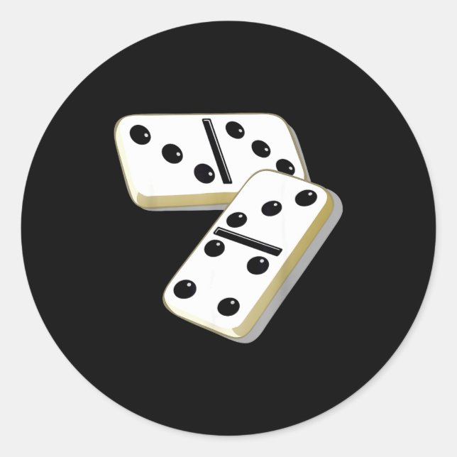 67 Meme Dominoes Funny Six Seven Domino 6 7 Gen Al Classic Round Sticker (Front)