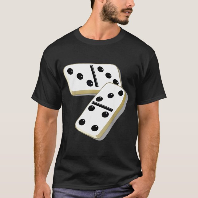 67 Meme Dominoes Funny Six Seven Domino 6 7 Gen Al T-Shirt (Front)