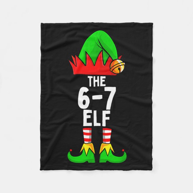 67 Meme Elf Christmas Matching Family 6-7 Brainrot Fleece Blanket (Front)