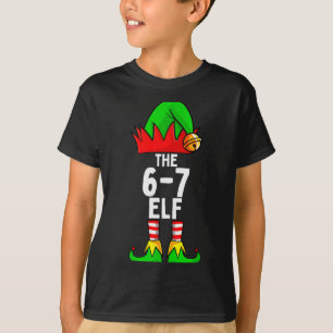 67 Meme Elf Christmas Matching Family 6-7 Brainrot T-Shirt