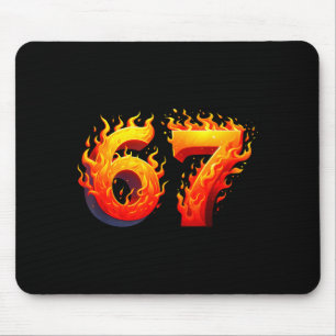 67 Meme Flames Funny Six Seven Gen Alpha Slang Gra Mouse Mat