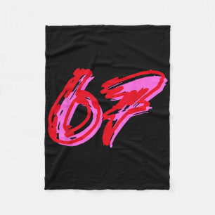 67 Meme Fleece Blanket