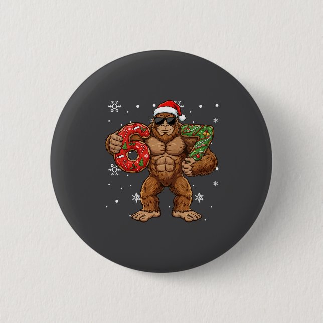 67 Meme Funny Big Foot Six Seven Christmas Xmas Sa 6 Cm Round Badge (Front)