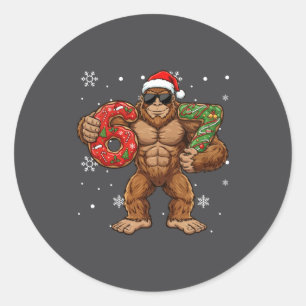 67 Meme Funny Big Foot Six Seven Christmas Xmas Sa Classic Round Sticker