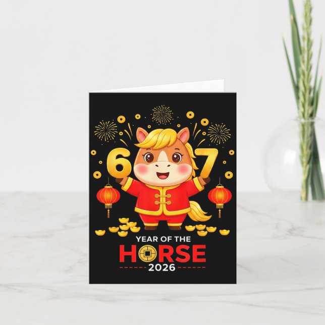 67 Meme Funny Chinese New Year 2026 Year Of The Ho Card (Front)