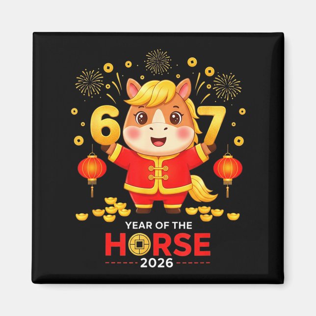 67 Meme Funny Chinese New Year 2026 Year Of The Ho Magnet (Front)