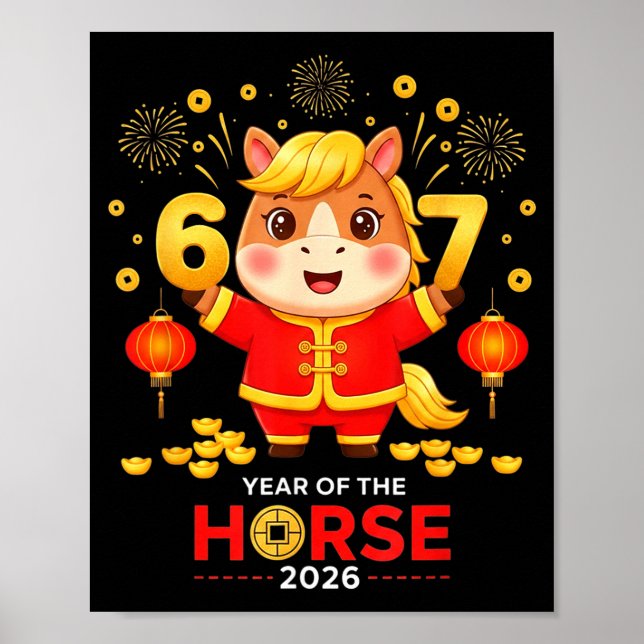 67 Meme Funny Chinese New Year 2026 Year Of The Ho Poster (Front)