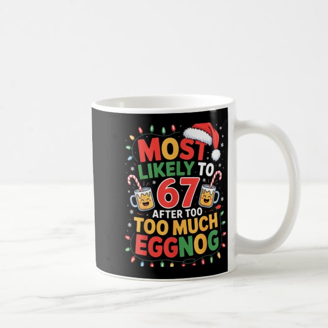67 Meme Funny Christmas Meme Design Most Likely To Coffee Mug (Right)