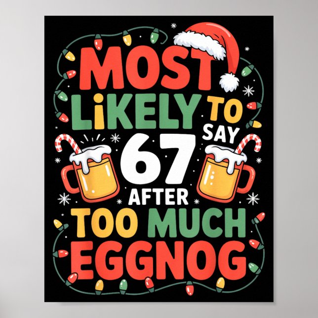 67 Meme Funny Christmas Meme Design Most Likely To Poster (Front)