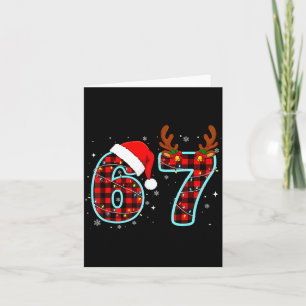67 Meme Funny Christmas Red Plaid Xmas Pajamas Sla Card