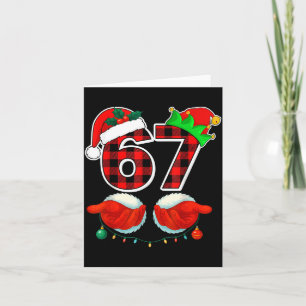 67 Meme Funny Christmas Red Plaid Xmas Pajamas Sla Card