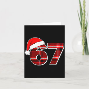 67 Meme Funny Christmas Red Plaid Xmas Pajamas Sla Card