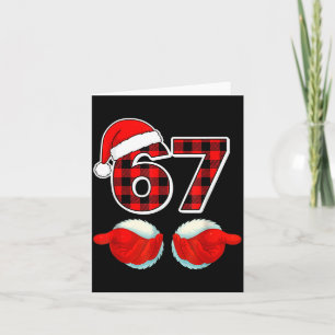 67 Meme Funny Christmas Red Plaid Xmas Pajamas Sla Card