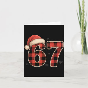 67 Meme Funny Christmas Red Plaid Xmas Pajamas Sla Card