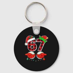 67 Meme Funny Christmas Red Plaid Xmas Pajamas Sla Key Ring
