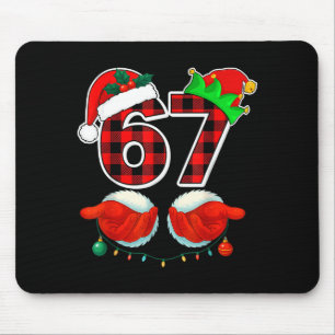 67 Meme Funny Christmas Red Plaid Xmas Pajamas Sla Mouse Mat