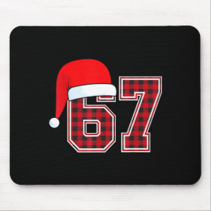 67 Meme Funny Christmas Red Plaid Xmas Pajamas Sla Mouse Mat