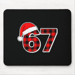 67 Meme Funny Christmas Red Plaid Xmas Pajamas Sla Mouse Mat