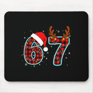 67 Meme Funny Christmas Red Plaid Xmas Pajamas Sla Mouse Mat