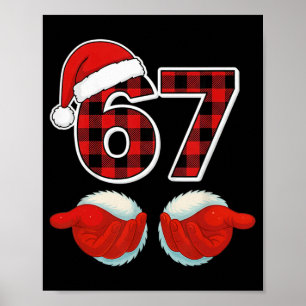 67 Meme Funny Christmas Red Plaid Xmas Pajamas Sla Poster