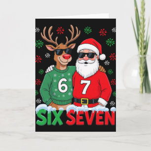 67 Meme Funny Christmas Santa Six Seven Card