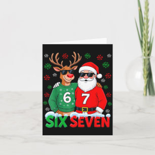 67 Meme Funny Christmas Santa Six Seven  Card