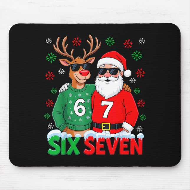 67 Meme Funny Christmas Santa Six Seven  Mouse Mat (Front)
