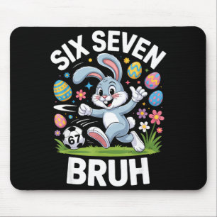 67 Meme Funny Easter Soccer Bunny Bruh Pajamas Kid Mouse Mat