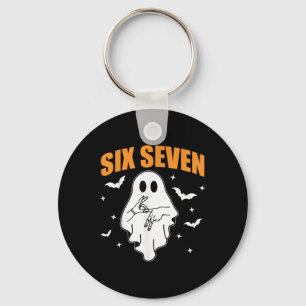 67 Meme Funny Ghost Halloween Haunted 6 7 Six Seve Key Ring