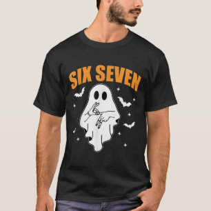 67 Meme Funny Ghost Halloween Haunted 6 7 Six Seve T-Shirt