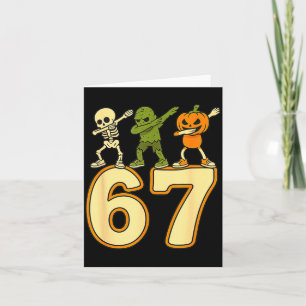 67 Meme Funny Halloween Numbers Six Seven Men Wome Card