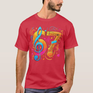67 Meme Funny Music Notes Si Seven girl vintage T-Shirt
