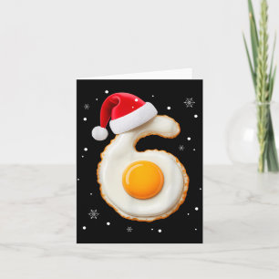 67 Meme Funny Number 6 Egg Bacon Matching Christma Card