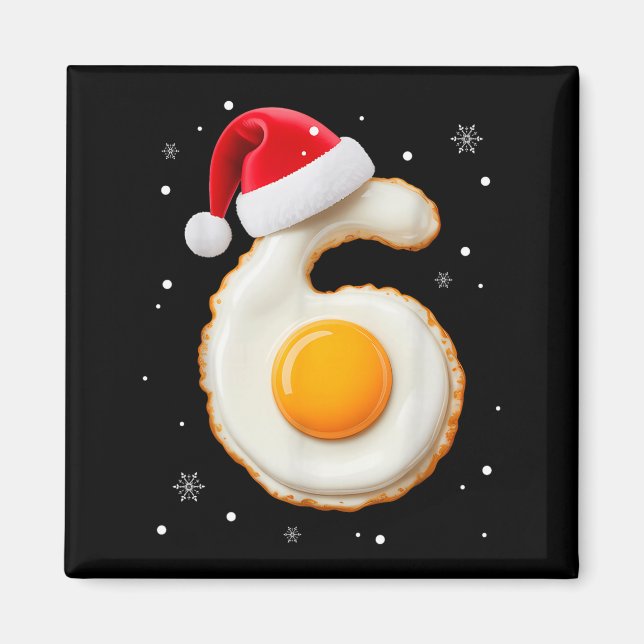 67 Meme Funny Number 6 Egg Bacon Matching Christma Magnet (Front)
