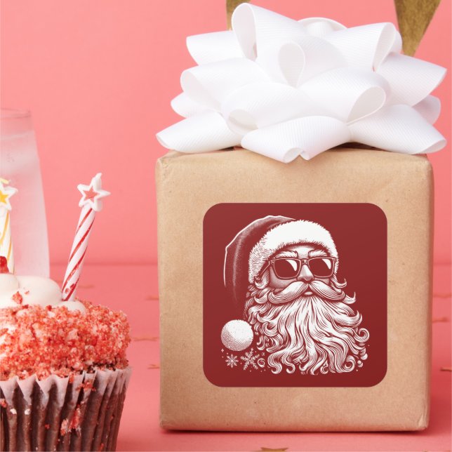 67 Meme Funny Santa Says Six Seven Christmas Square Sticker (Party)