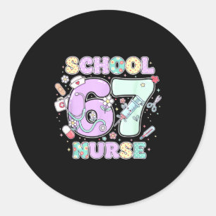 67 Meme Funny School Nurse Six Seven Meme Boys Gir Classic Round Sticker