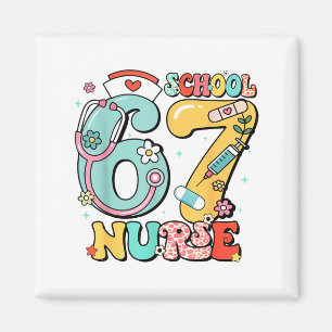 67 Meme Funny School Nurse Six Seven Meme  Magnet