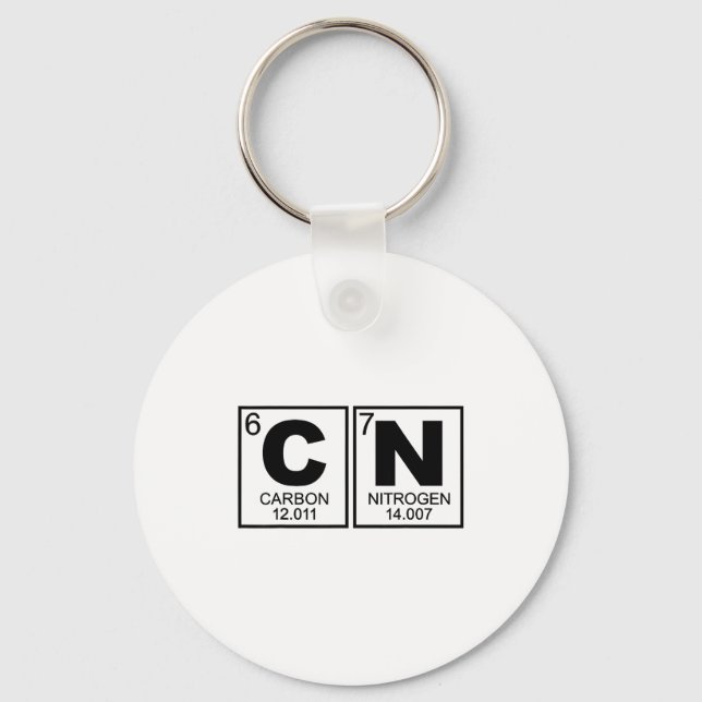 67 Meme Funny Science Teacher Periodic Table Retro Key Ring (Front)