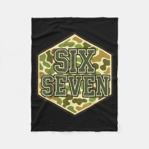 67 Meme Funny Six Seven Camo 6 7 Brainrot Gen Z Ki Fleece Blanket