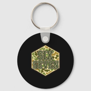 67 Meme Funny Six Seven Camo 6 7 Brainrot Gen Z Ki Key Ring