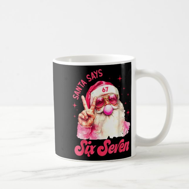 67 Meme Funny Six Seven Christmas 6-7 Meme Santa 6 Coffee Mug (Right)