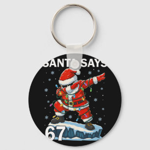 67 Meme Funny Six Seven Christmas 6-7 Meme Santa 6 Key Ring