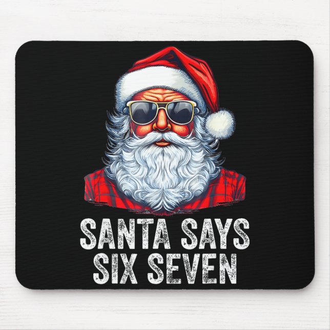 67 Meme Funny Six Seven Christmas 6-7 Meme Santa 6 Mouse Mat (Front)