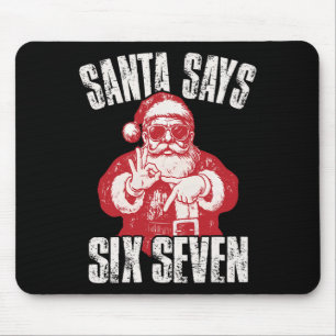 67 Meme Funny Six Seven Christmas 6-7 Meme Santa 6 Mouse Mat