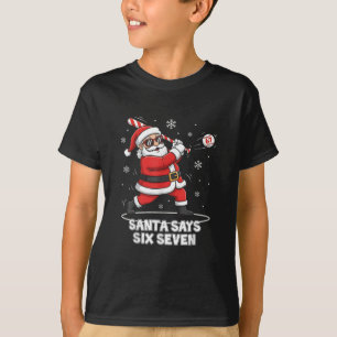 67 Meme Funny Six Seven Christmas 6-7 Meme Santa T-Shirt